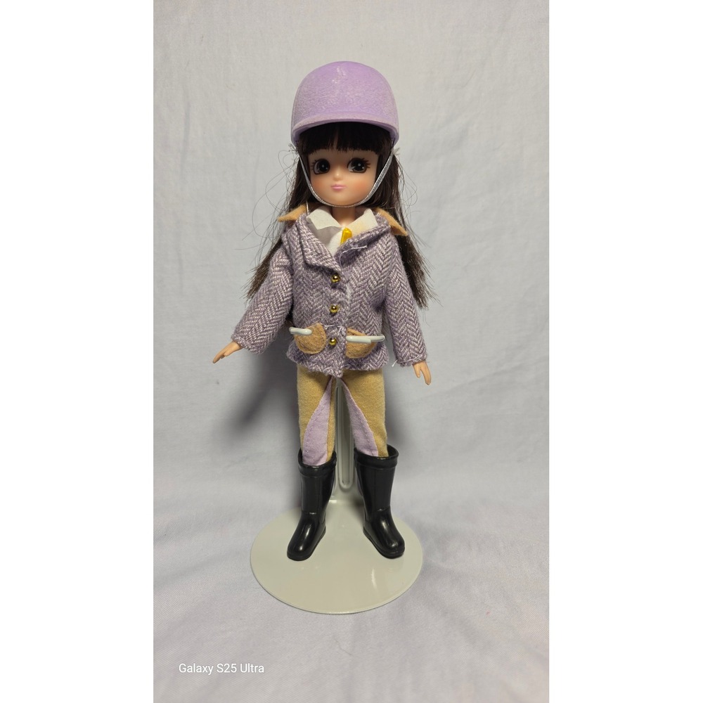 Vintage Licca-chan Doll Equestrian Riding Outfit Purple Tweed Jacket Takara